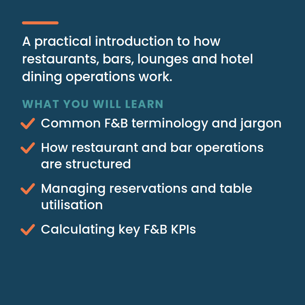 Introduction to Food & Beverage Operations